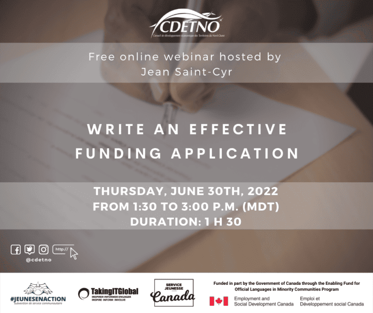 Webinar: Write an effective funding application